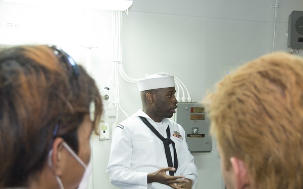 USS Bonhomme Richard (LHD 6) hosts open ship tours during White Beach Festival in Okinawa, Japan.