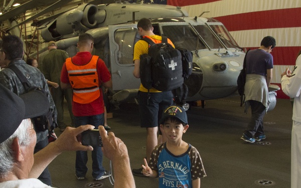 USS Bonhomme Richard (LHD 6) hosts open ship tours during White Beach Festival in Okinawa, Japan.