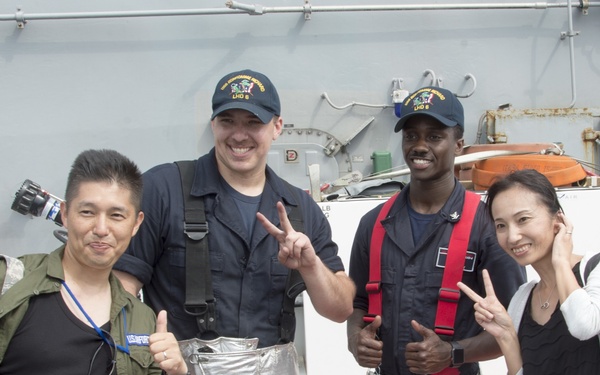 USS Bonhomme Richard (LHD 6) hosts open ship tours during White Beach Festival in Okinawa, Japan.