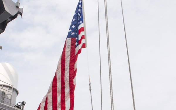 USS Bonhomme Richard (LHD 6) Departs White Beach For Final Time