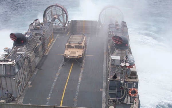 Naval Beach Unit (NBU) 7 departs USS Bonhomme Richard (LHD 6) for the final time.