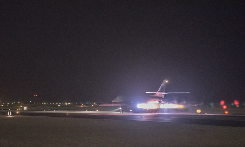 34th EBS B-1 departs from Al Udeid