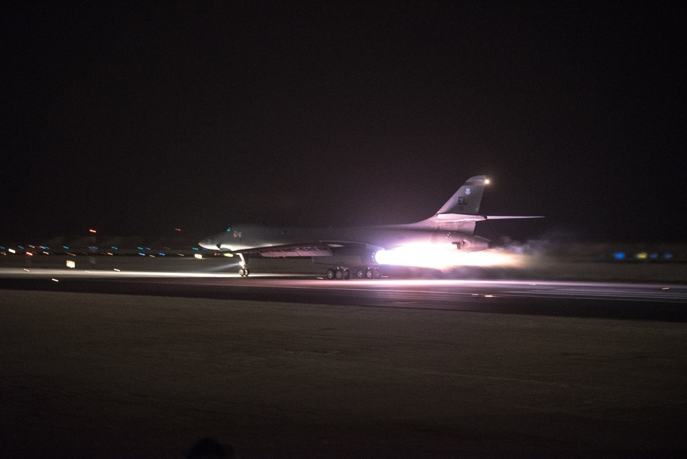 34th EBS B-1 departs from Al Udeid