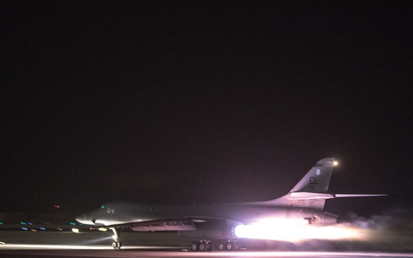 34th EBS B-1 departs from Al Udeid