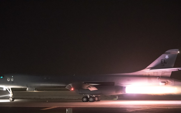 34th EBS B-1 departs from Al Udeid