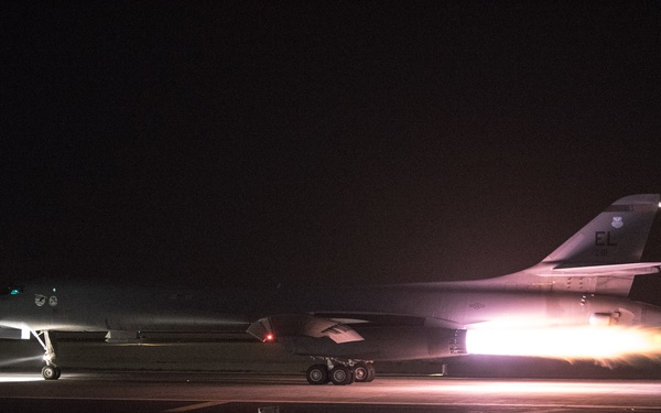 34th EBS B-1 departs from Al Udeid