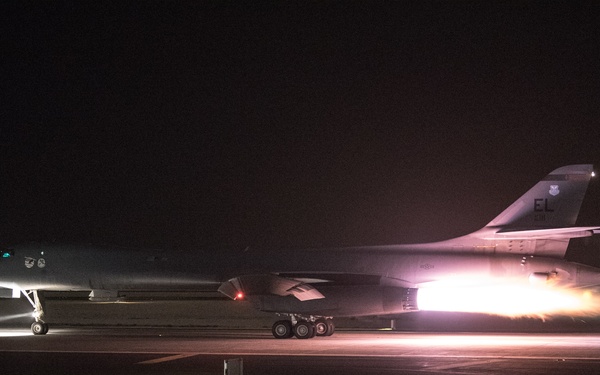 34th EBS B-1 departs from Al Udeid