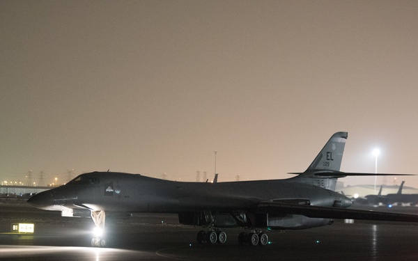 34th EBS B-1 departs from Al Udeid