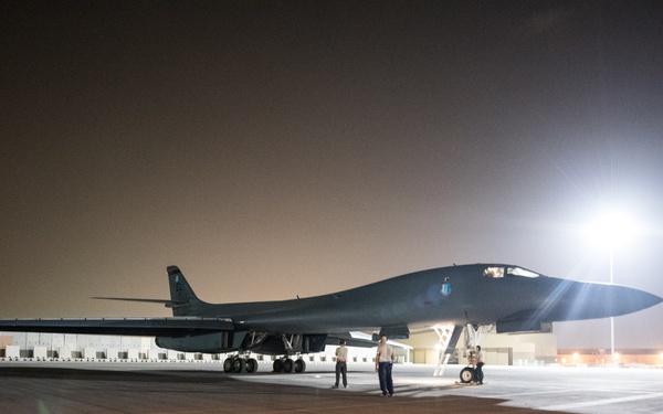 34th EBS B-1 departs from Al Udeid