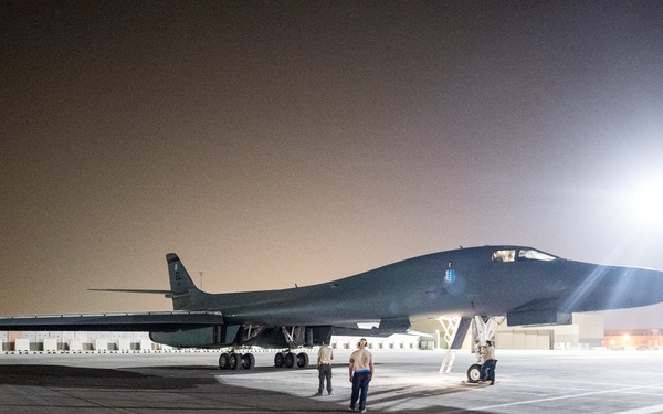 34th EBS B-1 departs from Al Udeid