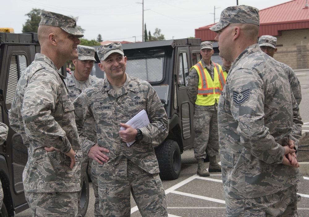 Maj Gen Bradley Spacy Visits Travis AFB