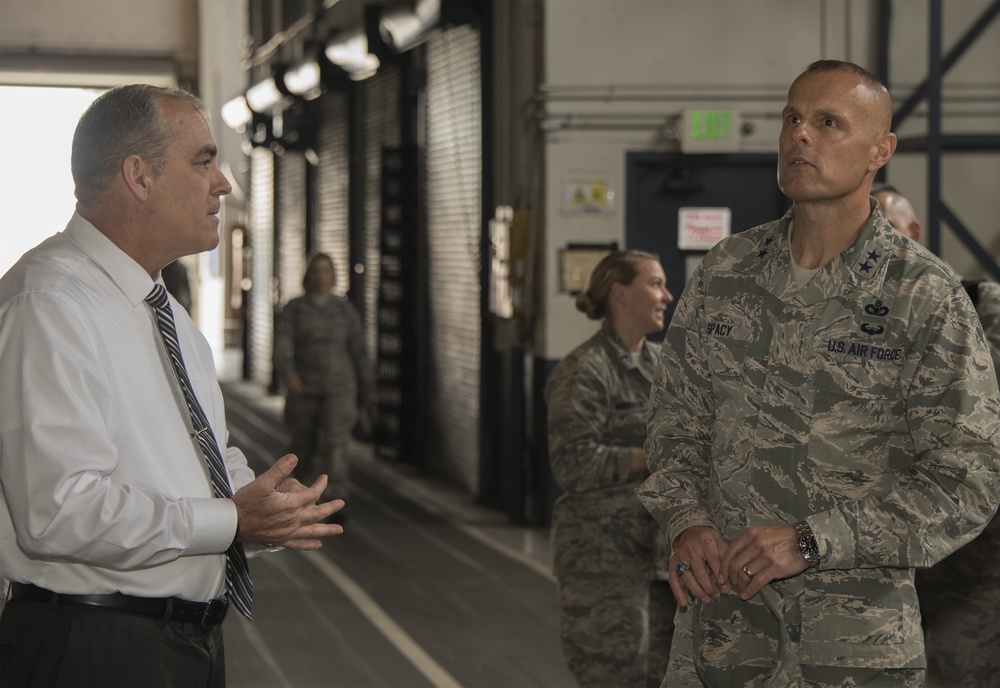 Maj Gen Bradley Spacy Visits Travis AFB