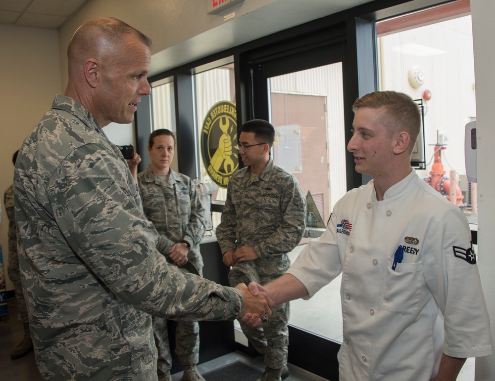 Maj Gen Bradley Spacy Visits Travis AFB