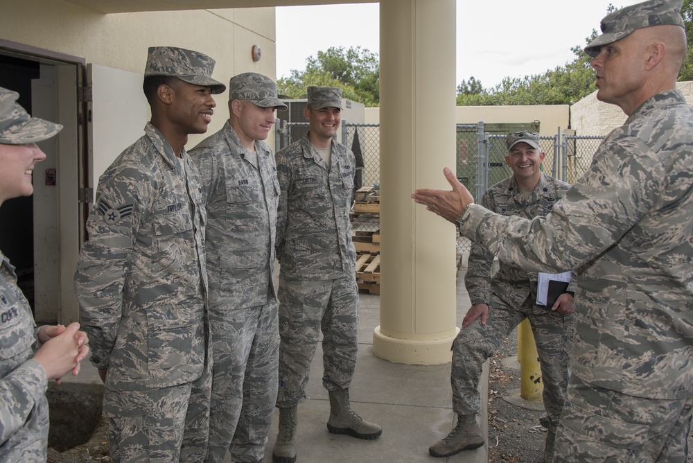 Maj Gen Bradley Spacy Visits Travis AFB