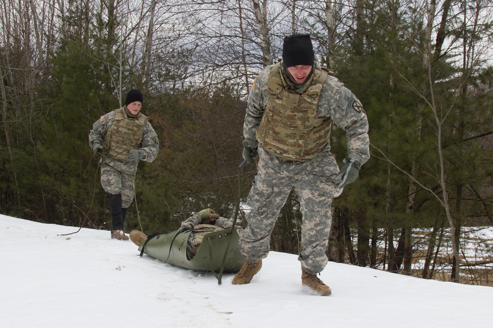 Soldiers Pull Mock Casualty