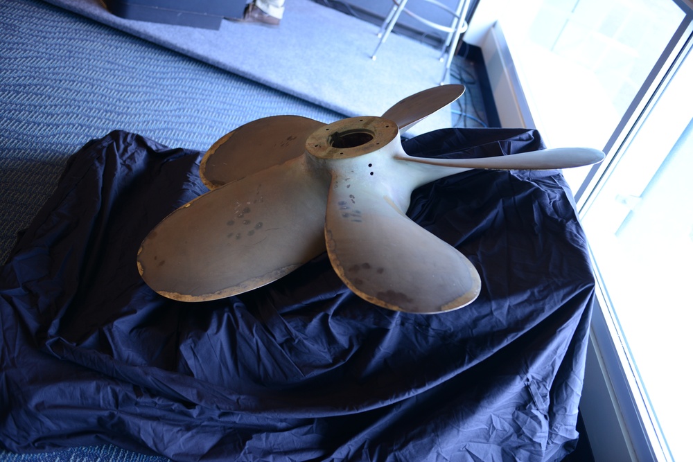 CGC Bluebell propeller displayed at Columbia River Maritime Museum