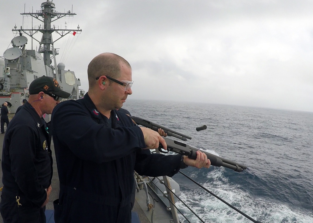 Forrest Sherman is underway for a scheduled deployment as part of the Harry S. Truman Carrier Strike Group. With USS Harry S. Truman (CVN 75) as the flagship, deploying strike group assets include staffs, ships, and aircraft o Carrier Strike Group EIGHT..