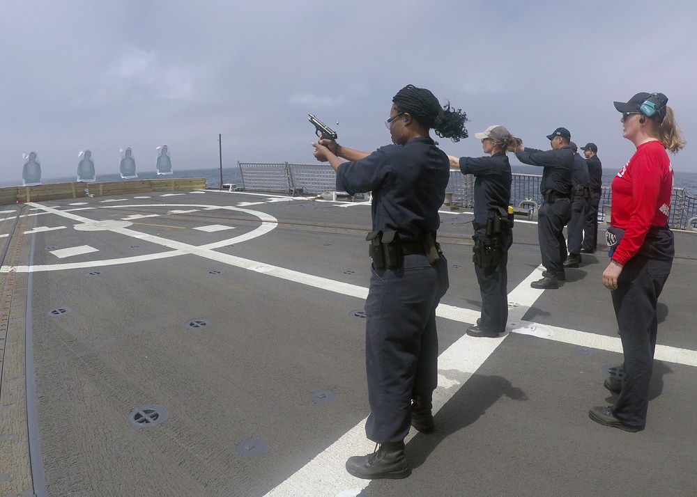 Forrest Sherman is underway for a scheduled deployment as part of the Harry S. Truman Carrier Strike Group. With USS Harry S. Truman (CVN 75) as the flagship, deploying strike group assets include staffs, ships, and aircraft o Carrier Strike Group EIGHT..