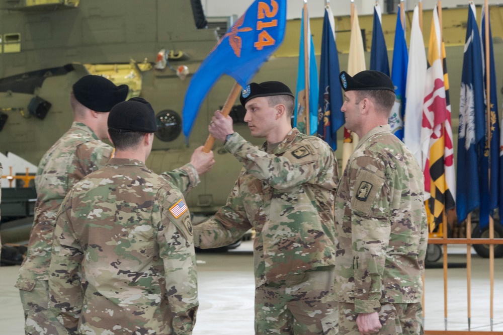 Change of Command Bravo Company 1-214th GSAB, Capt. Benjamin J. Bitonel and Capt. Robert J. Caraccilo