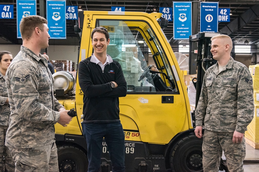 Joey Logano makes a fast lap around Dover AFB