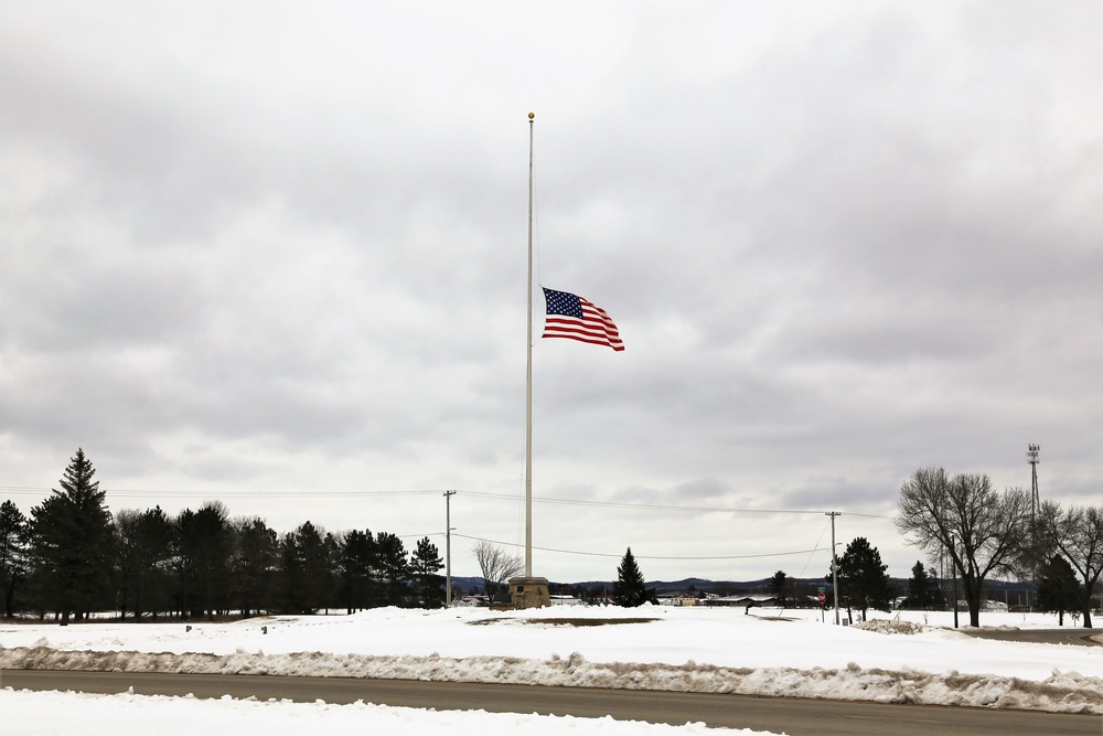 Flag lowered at Fort McCoy to honor former First Lady Barbara Bush