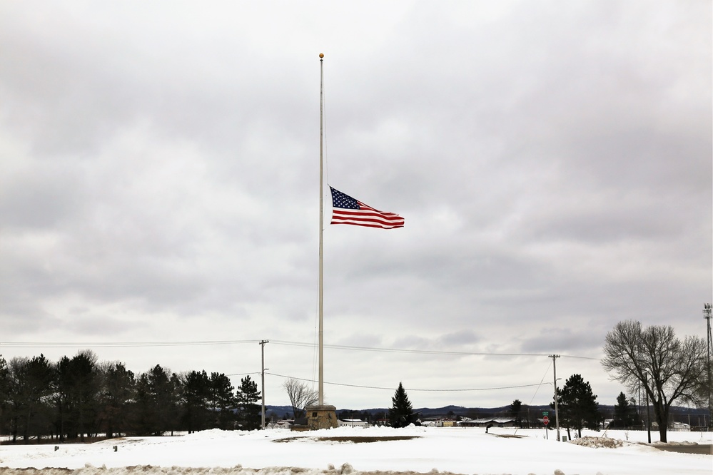 Flag lowered at Fort McCoy to honor former First Lady Barbara Bush