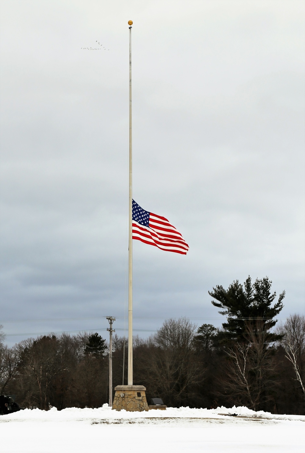 Flag lowered at Fort McCoy to honor former First Lady Barbara Bush