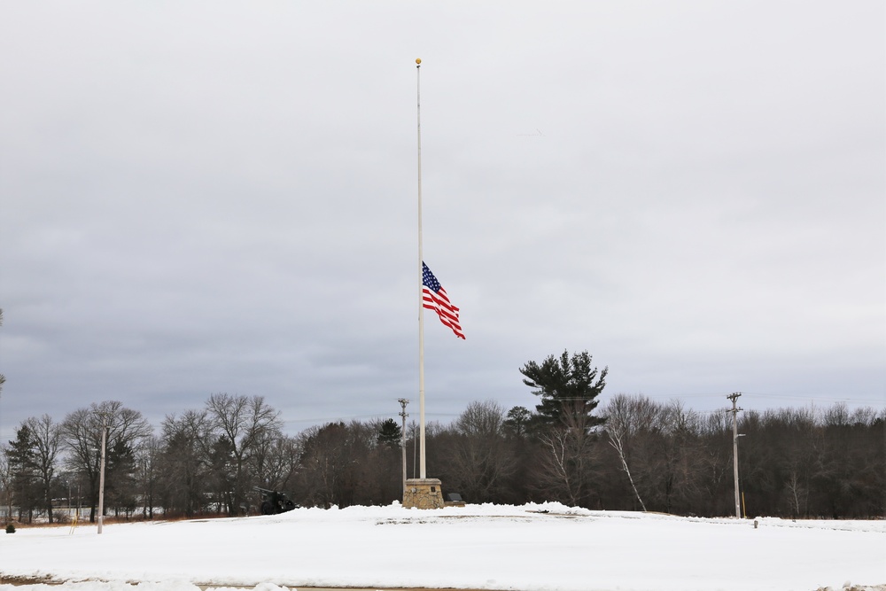 Flag lowered at Fort McCoy to honor former First Lady Barbara Bush