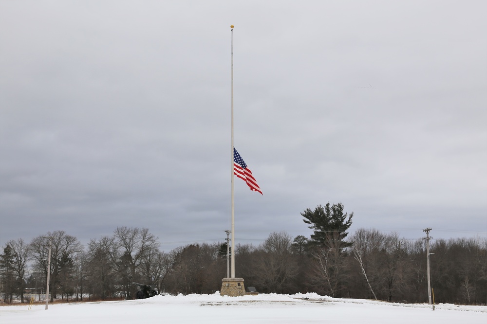 Flag lowered at Fort McCoy to honor former First Lady Barbara Bush