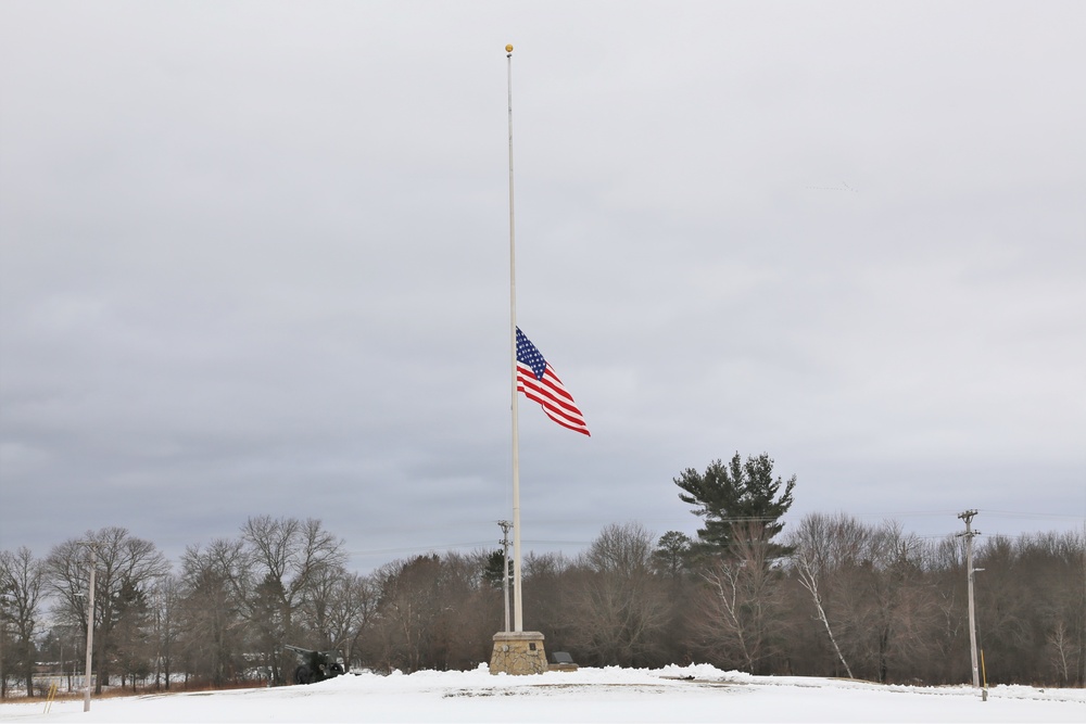 Flag lowered at Fort McCoy to honor former First Lady Barbara Bush