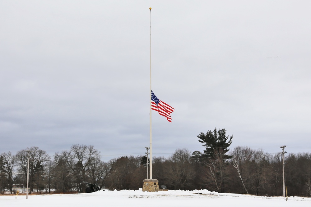 Flag lowered at Fort McCoy to honor former First Lady Barbara Bush