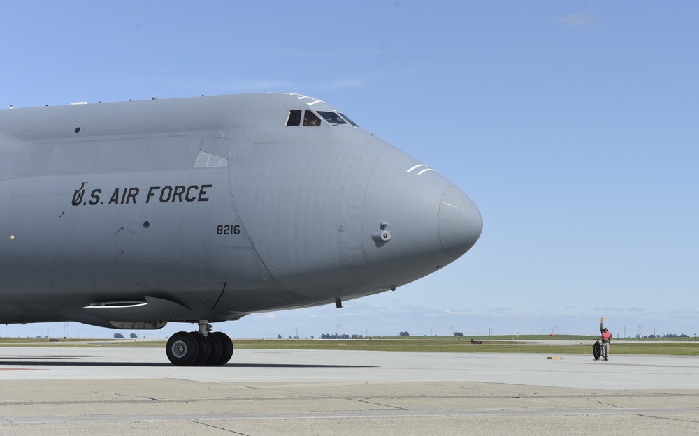 The last C-5M Super Galaxy arrives at Travis