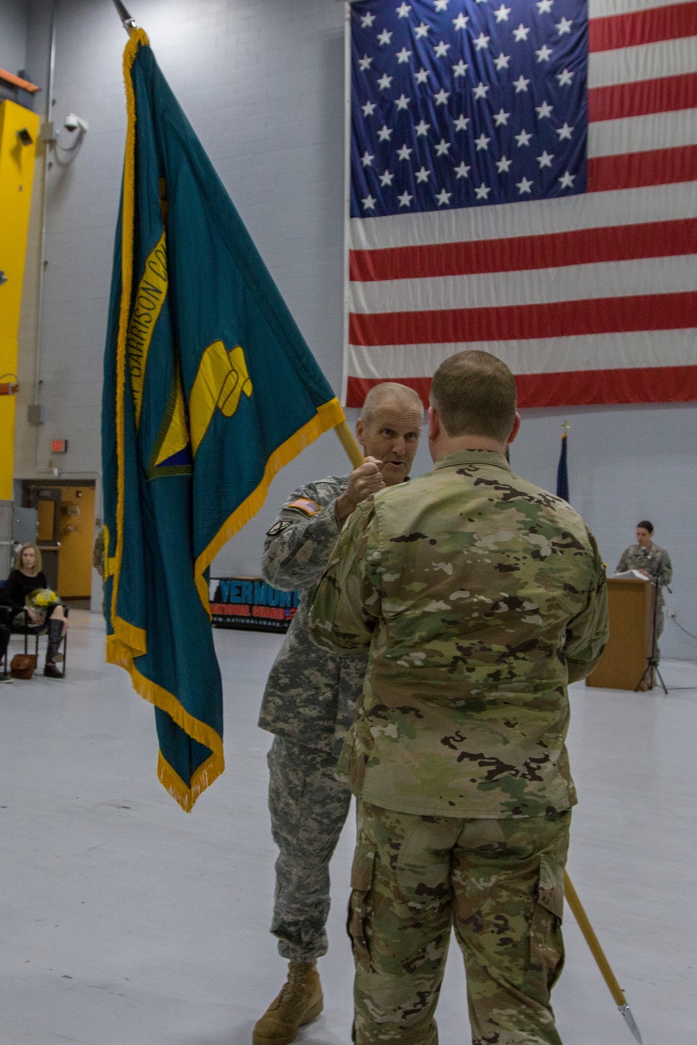 General Passes Guidon to Incoming Commander