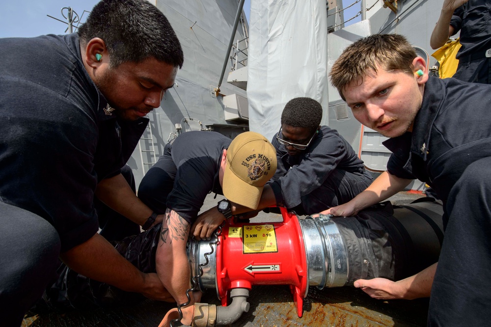USS Mustin (DDG 89) Sailors compete in ship’s annual Damage Control olympics