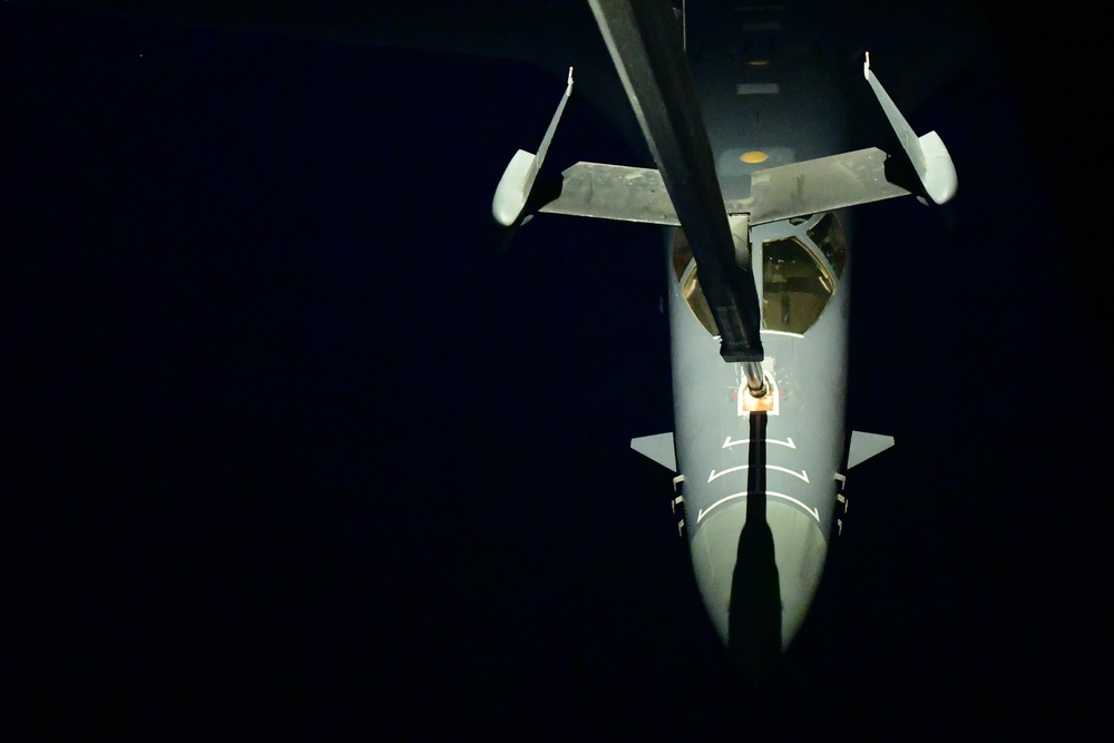 B-1 being refueled by a KC-10