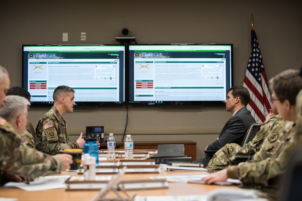 The 23rd Secretary of the Army, Dr. Mark T. Esper visits Fort Knox, Kentucky