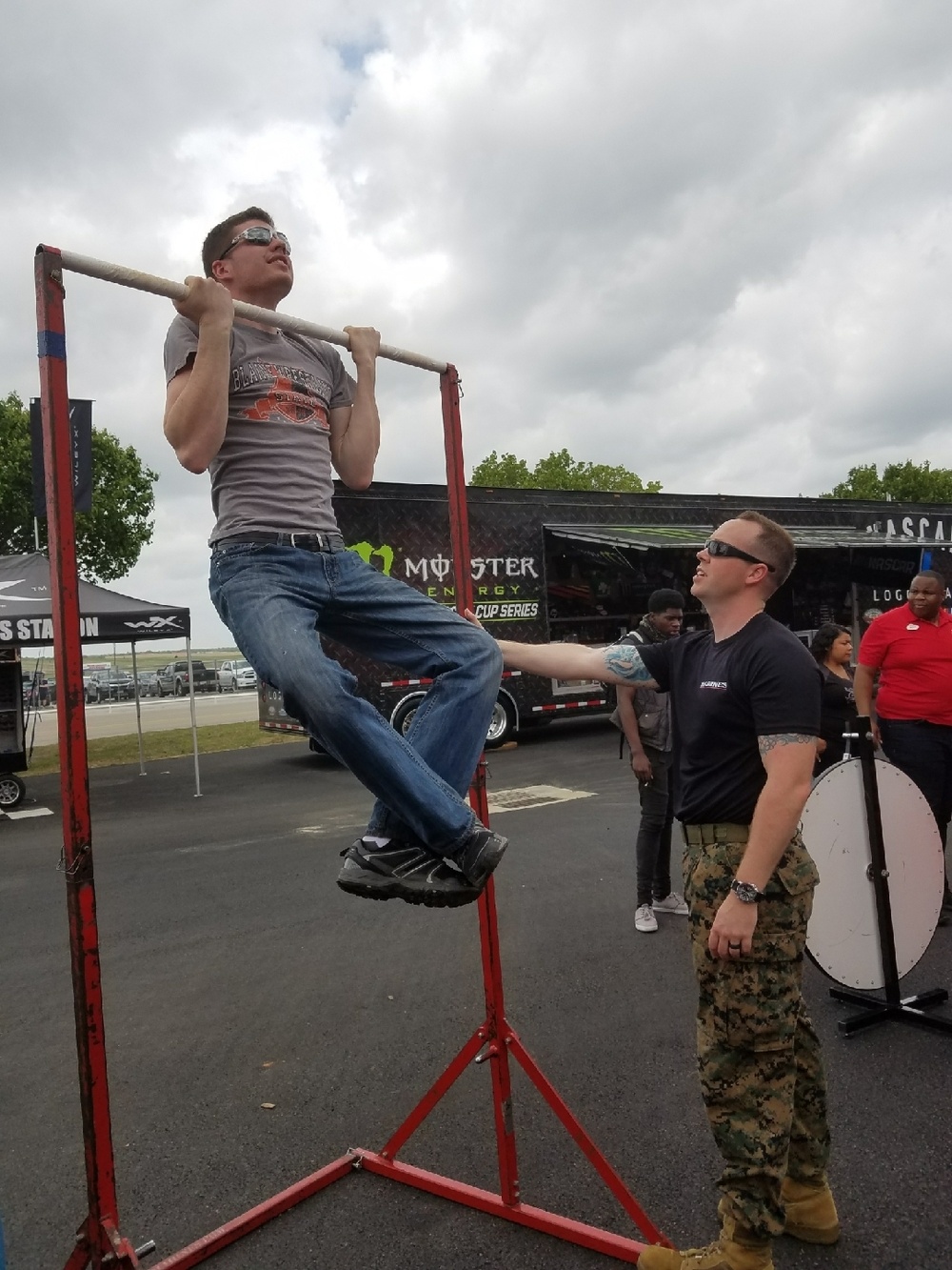 Marine Pull Up Challenge at NASCAR