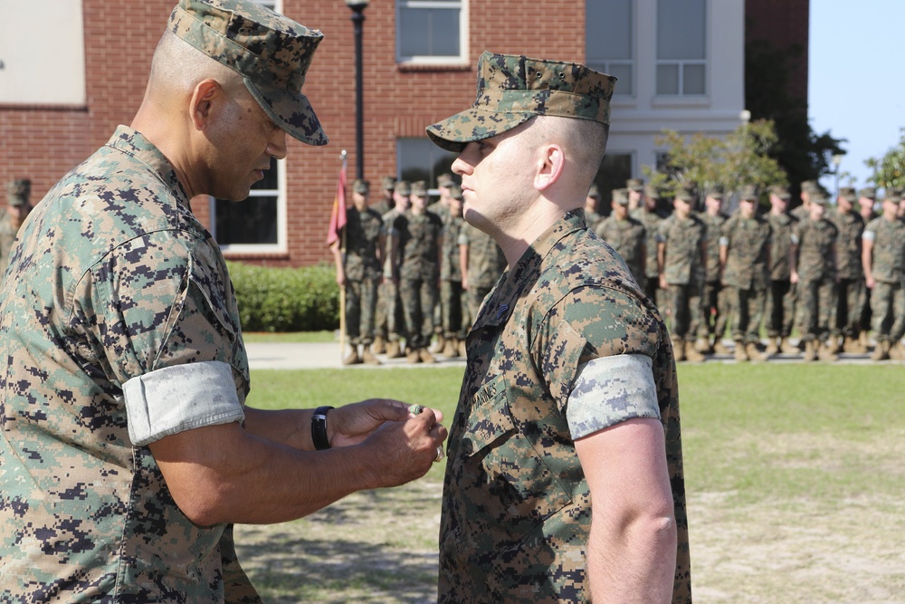 Sgt. Tyler Harman presented Navy Marine Corps Achievement Medal
