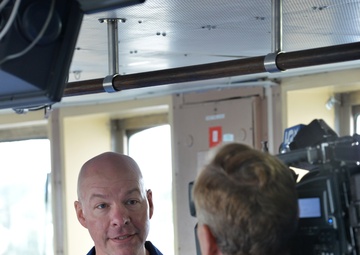Coast Guard Cutter Polar Star hosts Bay Area media while in dry dock