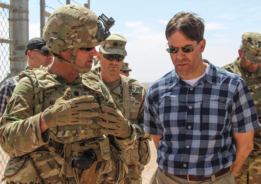 Secretary of the Army visits with Soldiers of the 155