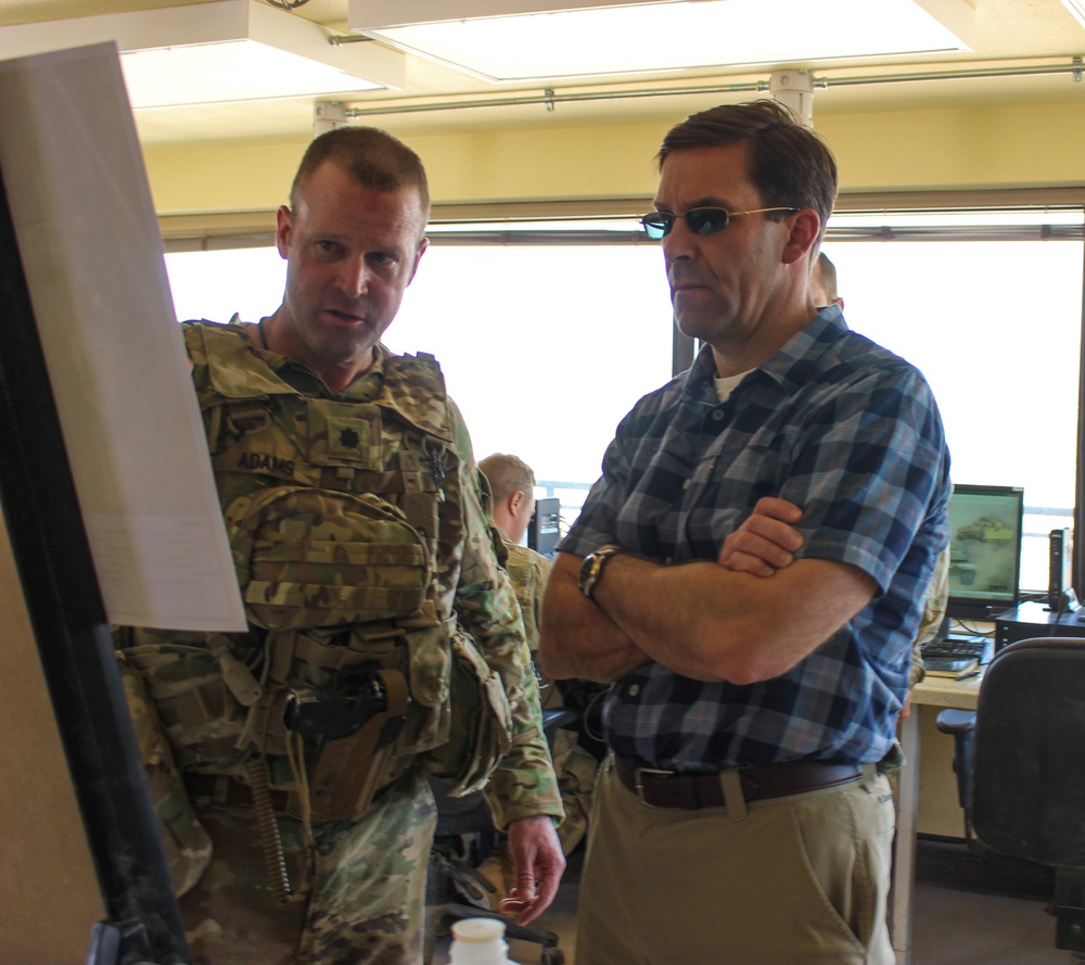 Secretary of the Army visits with Soldiers of the 155