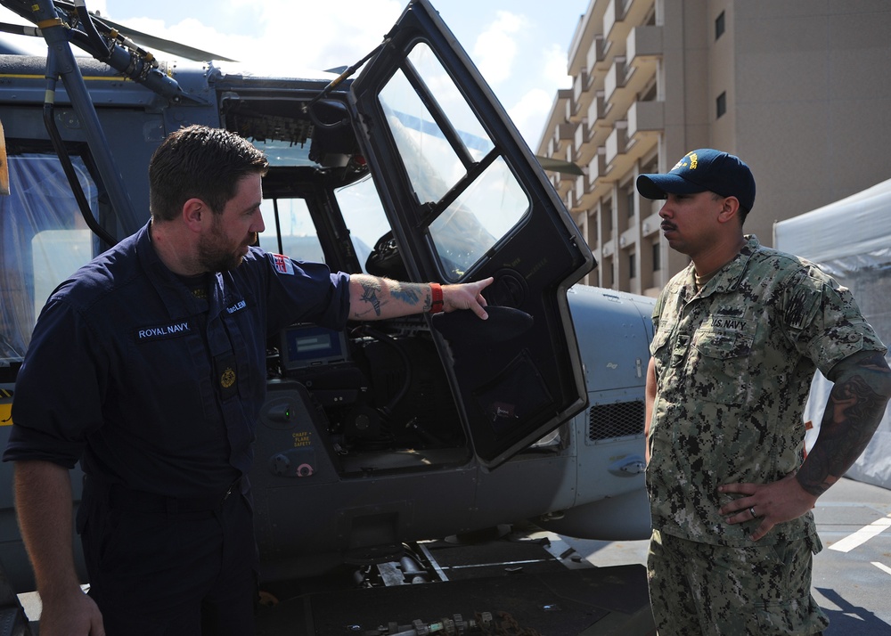 U.S. Navy welcomes British Royal Navy HMS Sutherland as she arrives in Yokosuka, Japan.