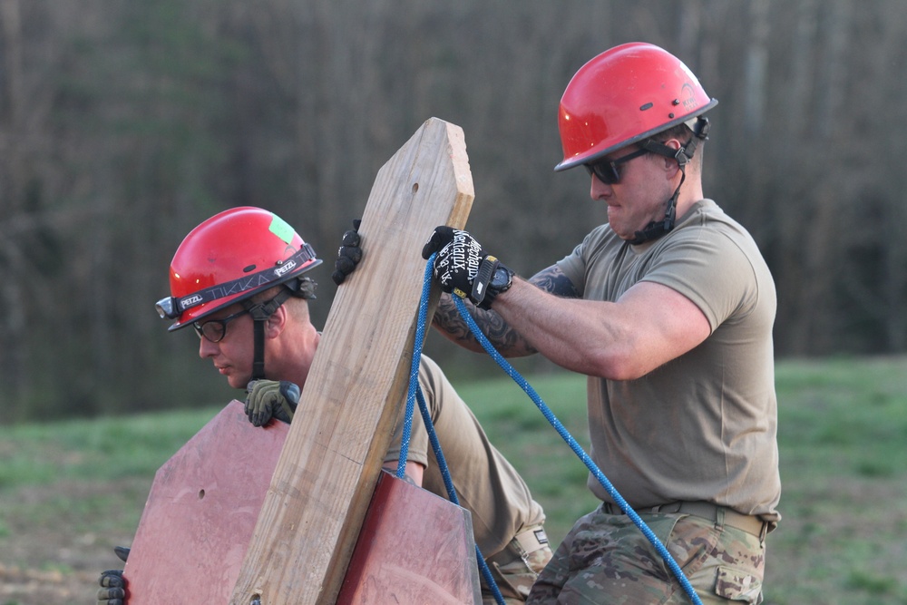 U.S. Army Reserve Engineers in action at trench rescue