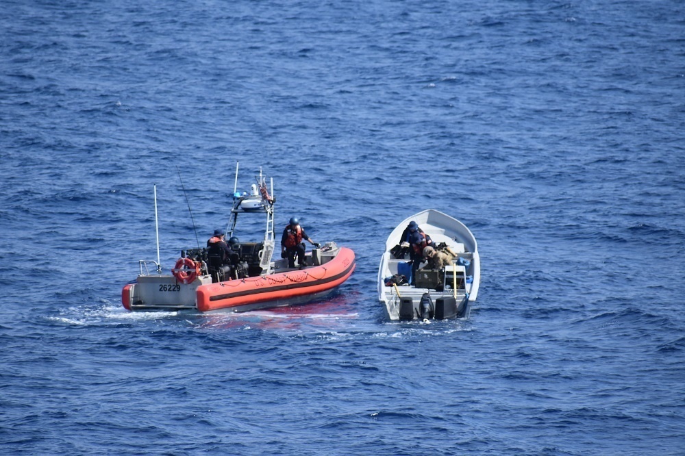 Coast Guard Cutter Steadfast crewmembers intercept suspected drug trafficking go-fast boat