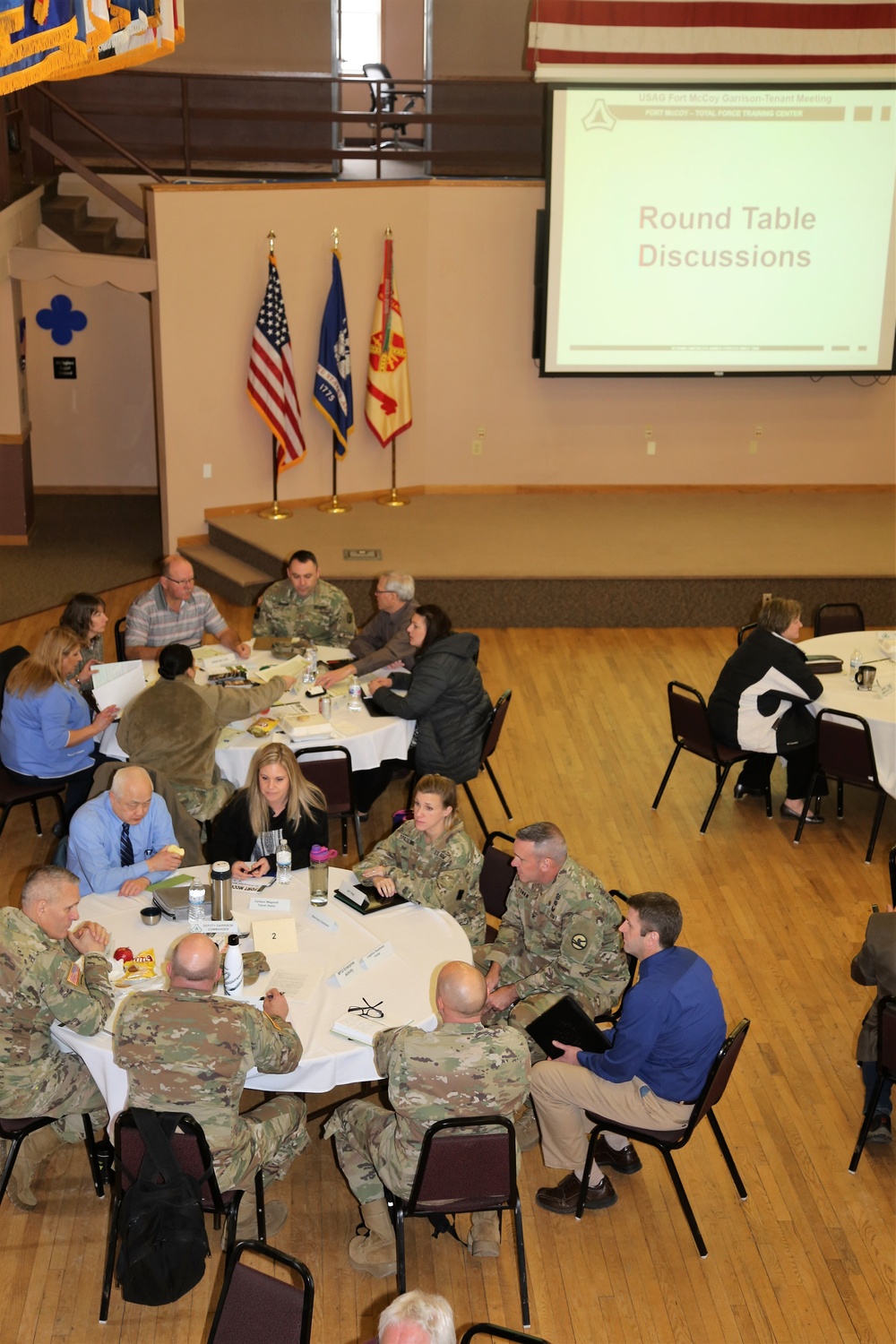 Fort McCoy garrison, tenant team members share ideas in meeting