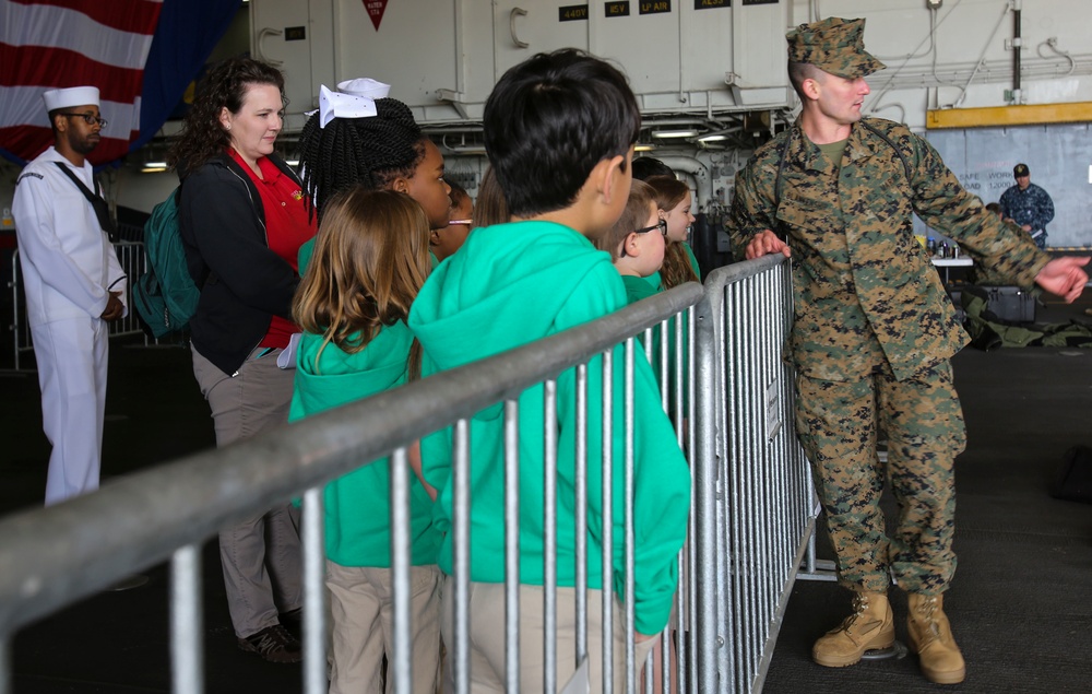 Open House: US Marines and Sailors open up the USS Kearsarge to the public.