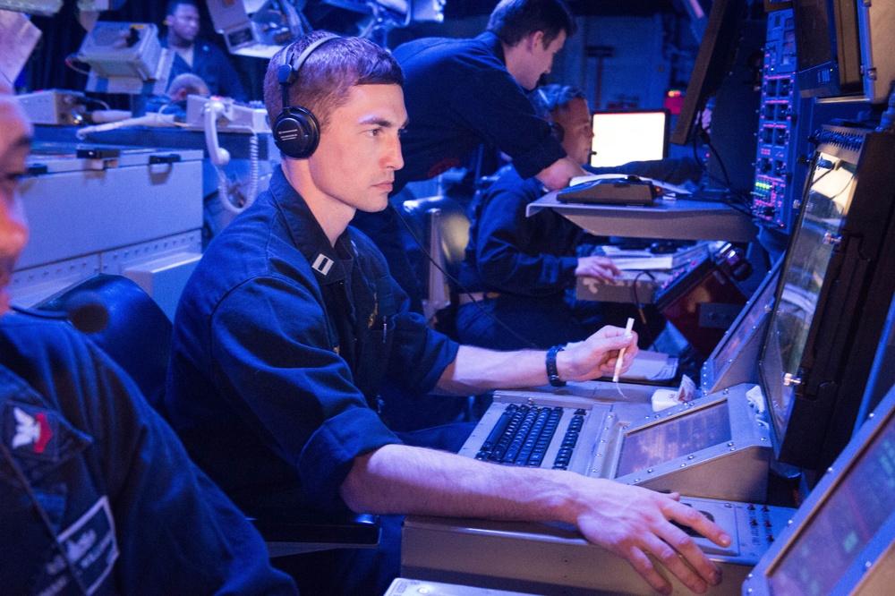 John C. Stennis Carrier Strike Group Cruiser-Destroyer Warships Underway for Surface Warfare Advanced Tactical Training (SWATT)