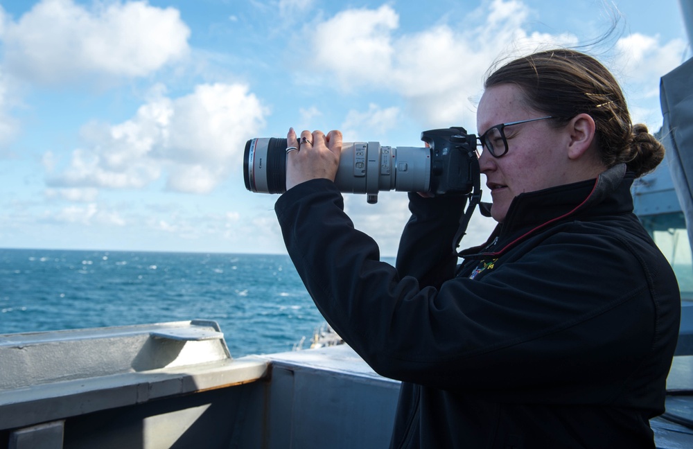 John C. Stennis Carrier Strike Group Cruiser-Destroyer Warships Underway for Surface Warfare Advanced Tactical Training (SWATT)