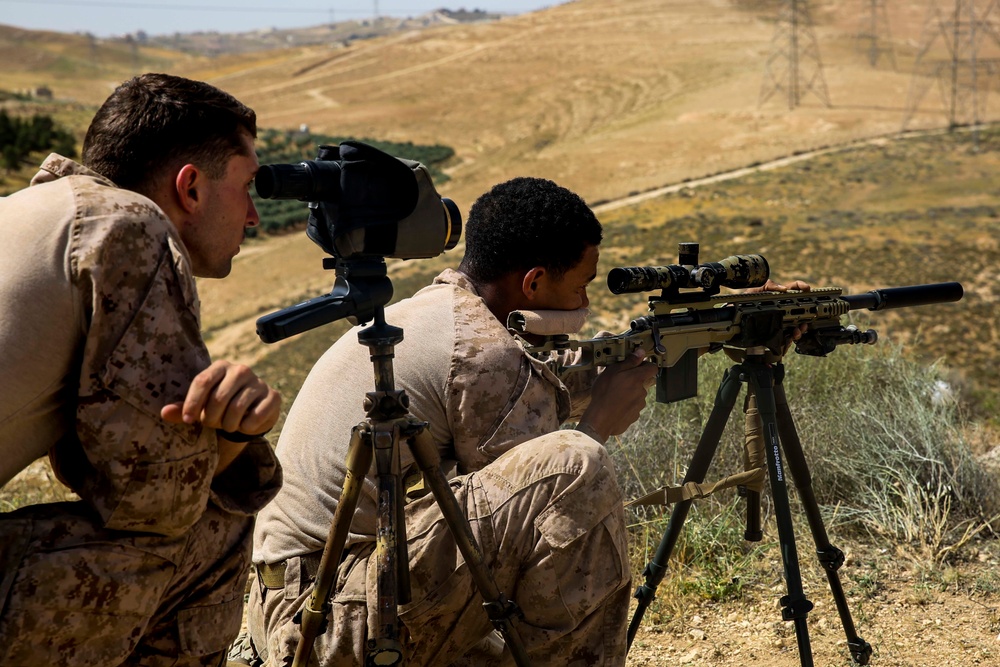 26th MEU sniper platoon trains during Eager Lion