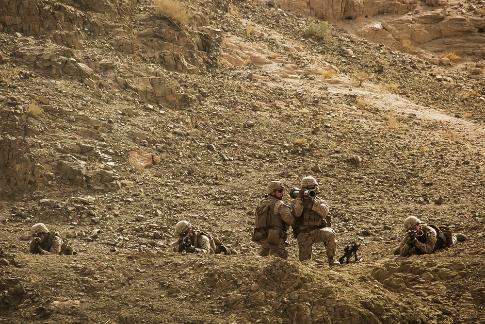 Fox Company rehearses prior to live-fire training during Eager Lion 2018